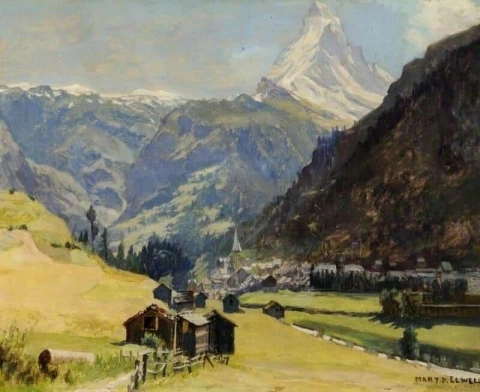 Matterhorn från Zermatt, Schweiz 1939