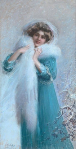 Elegant Lady With White Stole
