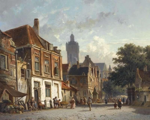 En stadsscen 1860