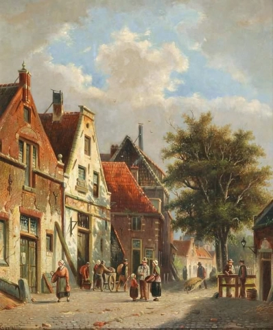 Vista de una ciudad holandesa