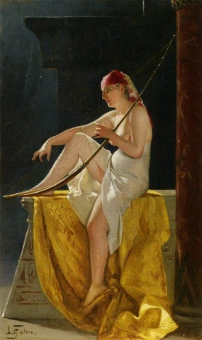 Ägypterin mit Harfe 1874