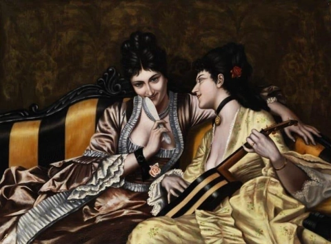 امرأتان على أريكة 1887