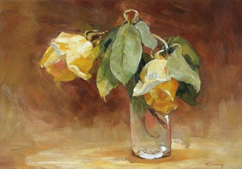 Gelbe Rosen um 1890