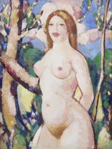 Nudo in un paesaggio 1915