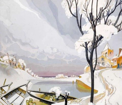 Winter Landscape With Boats Ca.1900-03