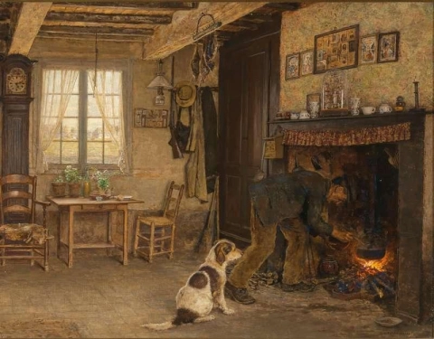 By The Fireplace After The Hunt