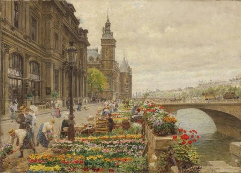 Quai Aux Fleurs 和钟楼 1908