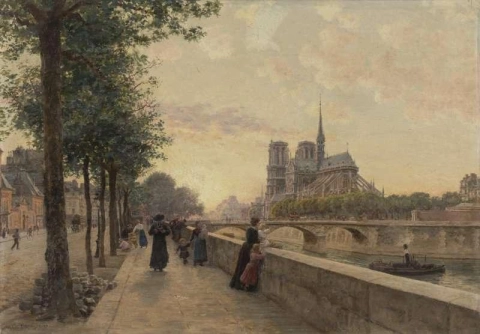 Il Quai De La Tournelle Parigi 1900 circa