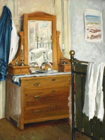 Een slaapkamerinterieur 1916