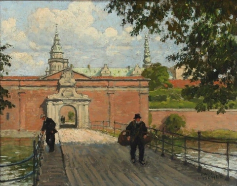 Utsikt over den store porten ved Slottet Kronborg