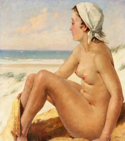 해변에서 목욕하는 사람