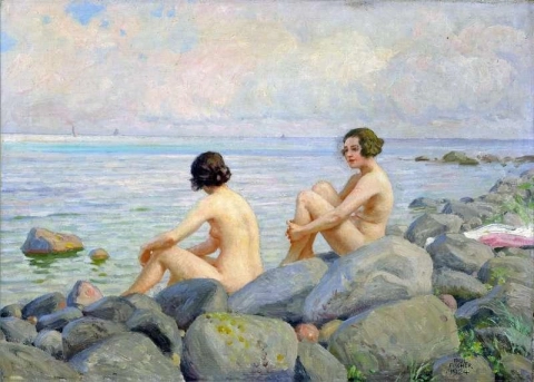 Bathing On The Rocks 1924