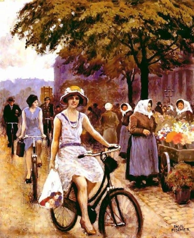 Radfahrendes Mädchen