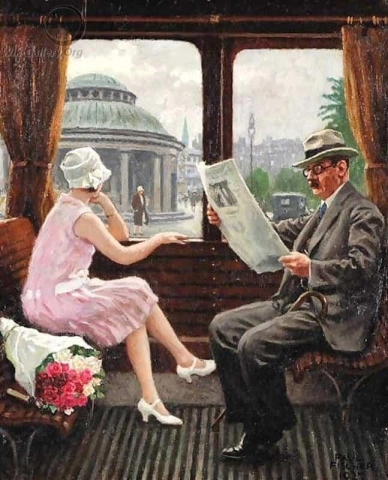 В купе поезда 1927