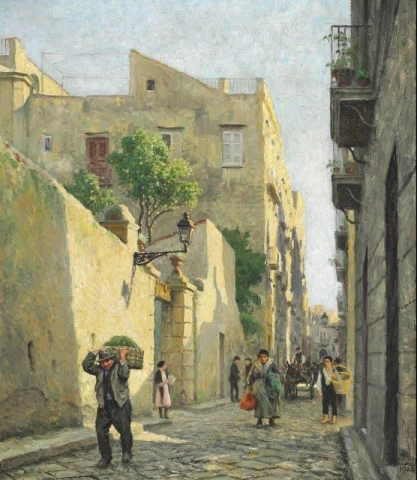 Вид на улицу из Неаполя, 1922 год.