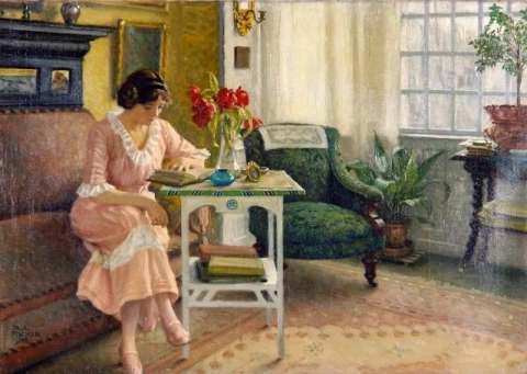 The Artist S Wife Musse Reading At Home On Sofievej