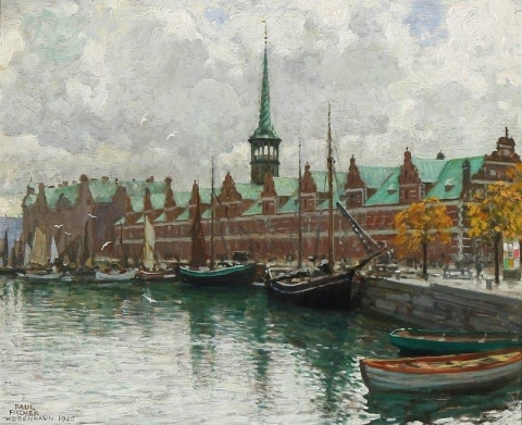 Utsikt från Holmens Kanal mot Stochbörsen Köpenhamn