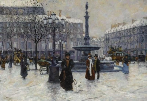 Vinter på Place Du Theatre-franska