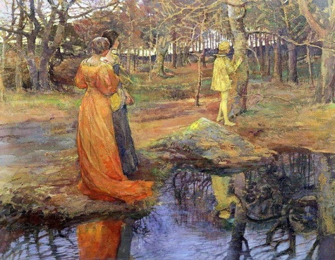 Cena medieval da floresta, 1880
