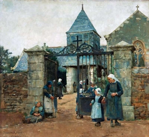 У часовни Сен-Давид в Кемперле, сцена из Бретани, 1882 г.