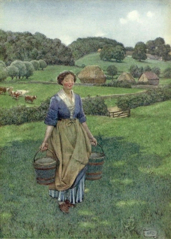 Milchmädchen um 1910