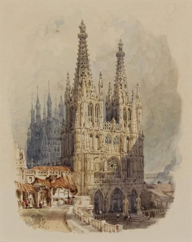 Vestfronten til katedralen Burgos Spania