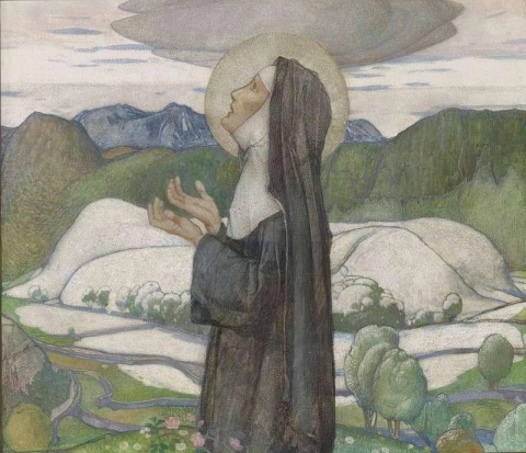 A Female Saint Possibly St Bega Of Cumbria
