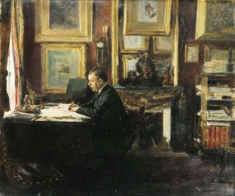 Comediante Constant Coquelin, também conhecido como Coquelin A Ne em seu estúdio, por volta de 1890