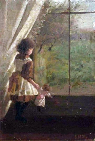 Meisje met pop 1890