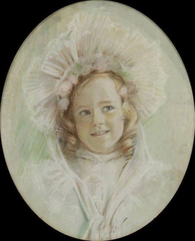 Smiling Girl In Her Easter Bonnet