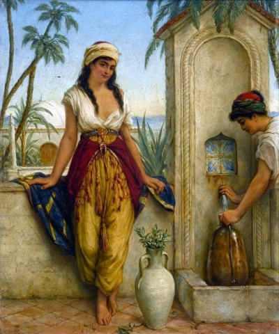 Oriental Girls At The Fountain
