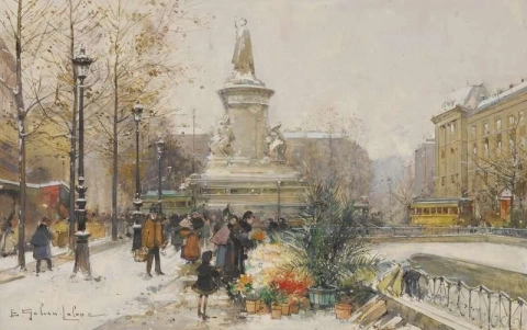 Place De La Republique under snön