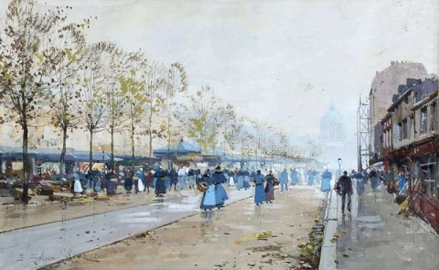 Market Near The Pantheon Ca. 1900
