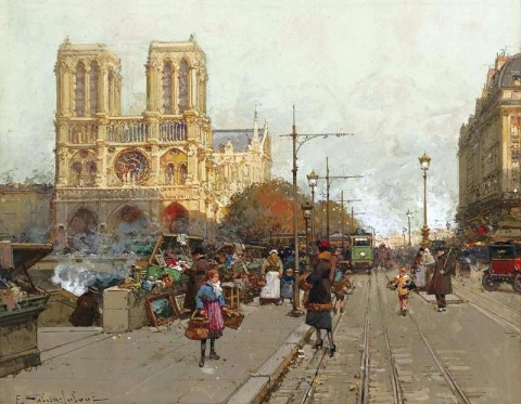 Notre Dame de Paris gezien vanaf de Quai de Montebello