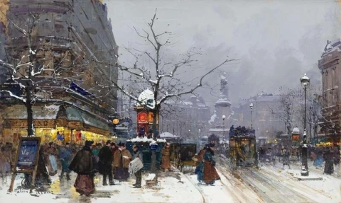 La Rue Du Temple e la Place De La Republique in inverno