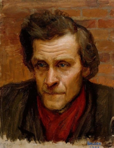 Голова мужчины-этюда к картине «У реки Туонела», около 1903 года.