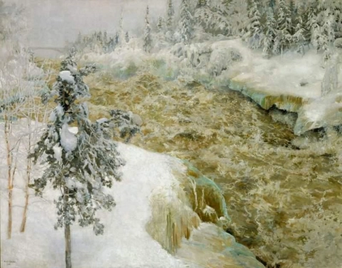 Imatra valt in de sneeuw - Imatra in de winter 1893