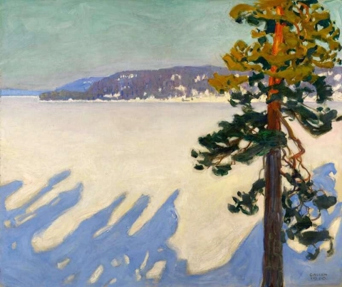 Het Ruovesi-meer in de winter van 1916