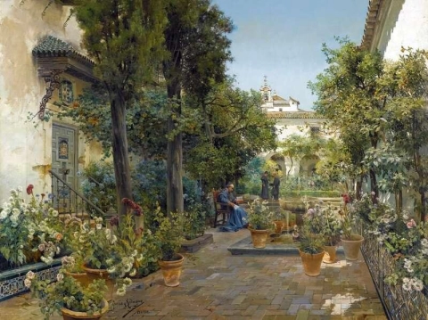 塞维利亚花园，约 1920 年