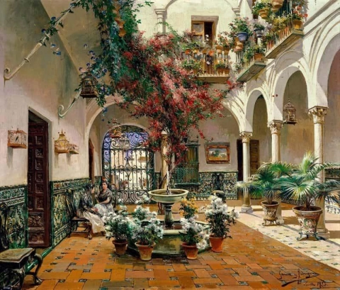 Inside Courtyard Seville 1920