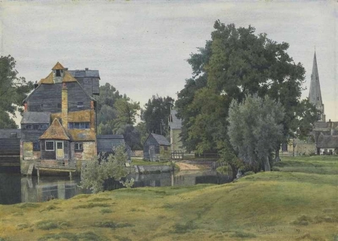 Houghton Mill nabij St Ives Huntingdonshire 1889