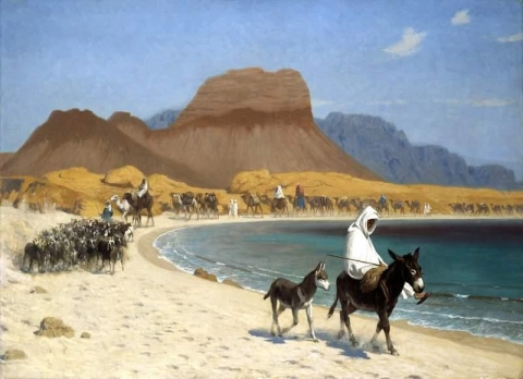 Caravan On The Nile Ca. 1897