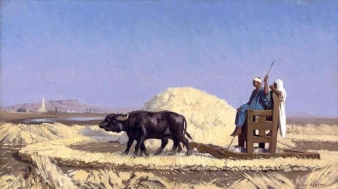 Cortadores de granos egipcios hacia 1856-59