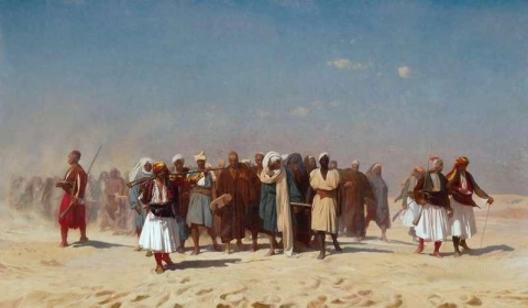 砂漠を横断するエジプトの新兵 1857
