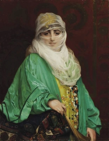 Kvinne fra Konstantinopel stående 1876