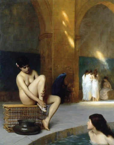 裸体女人又名裸体女人沐浴加州 1889