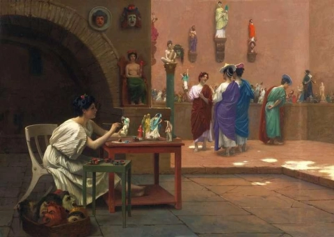 Schilderij blaast leven in beeldhouwkunst Aka Tanagra S Studio 1893