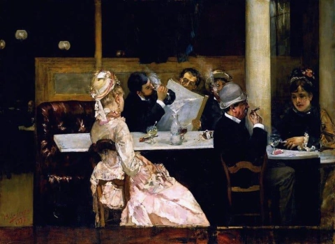 Escena de café en París 1877