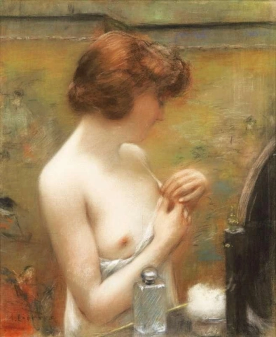 Mujer joven su baño Ca. 1910-20