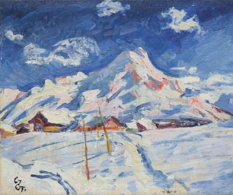 Winterlandschaft Bei Maloja Blick Gegen Den Piz Da La Margna 1924-25 年頃